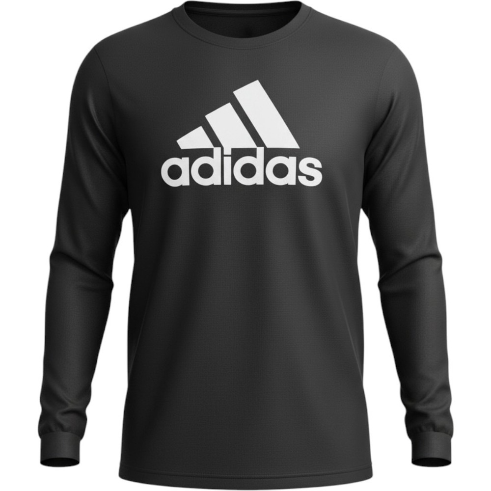 Adidas Long Sleeve Shirt Mens L Black Graphic Tee HC3093
